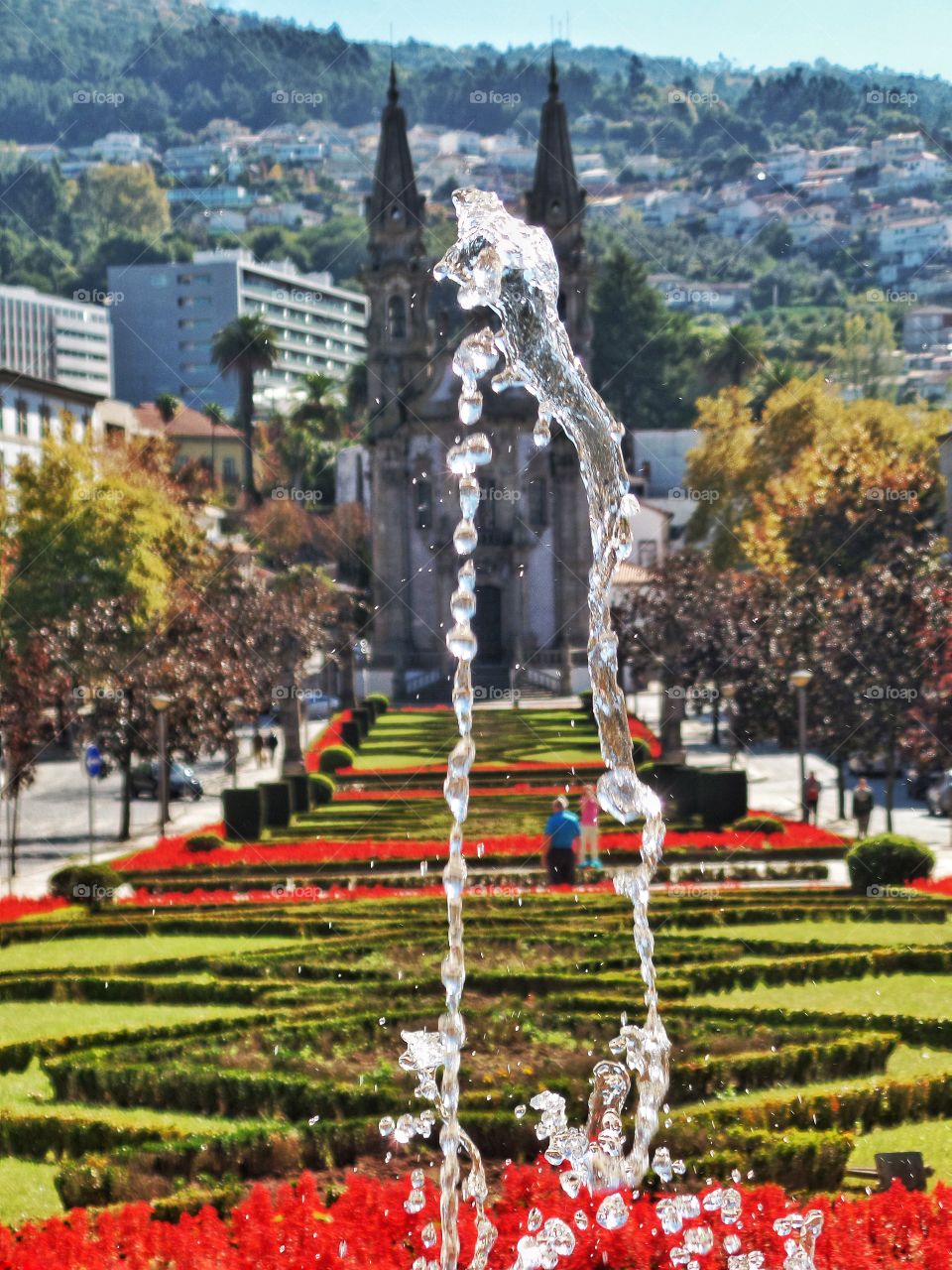 Guimaraes. Fountain in Guimaraes, Portugal