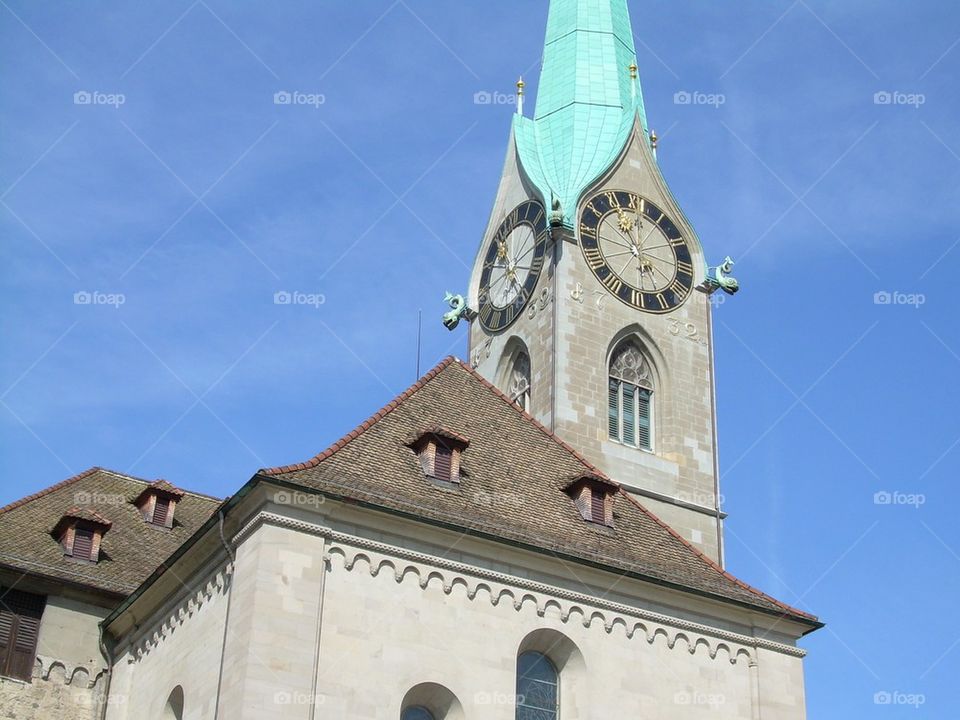 Clock Tower Zurich Switzerland