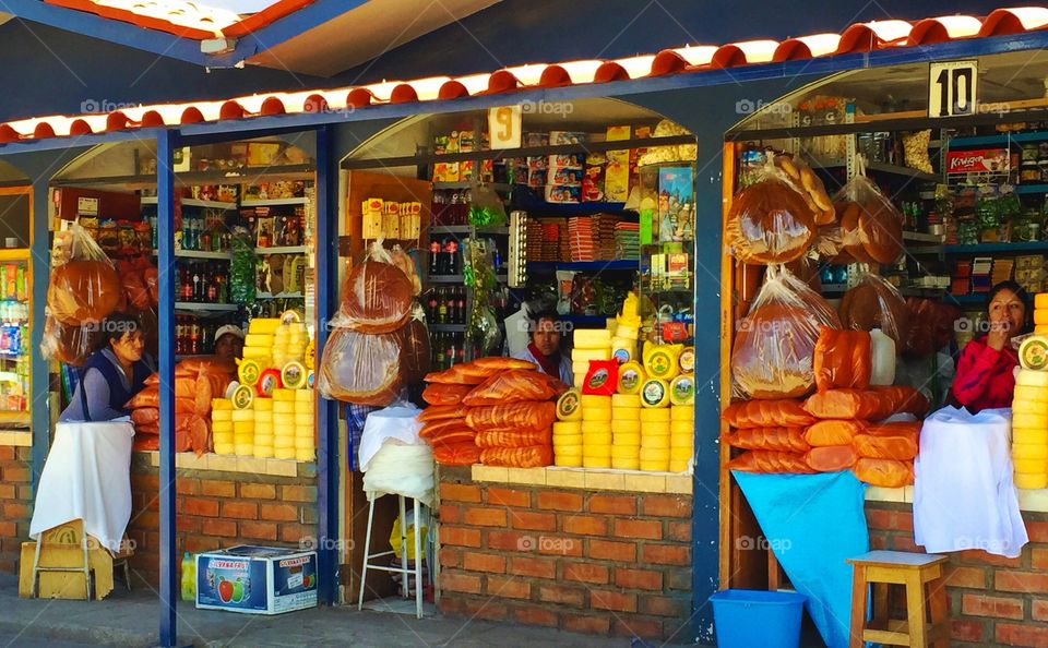 Stores outside Cusco Airport, Peru