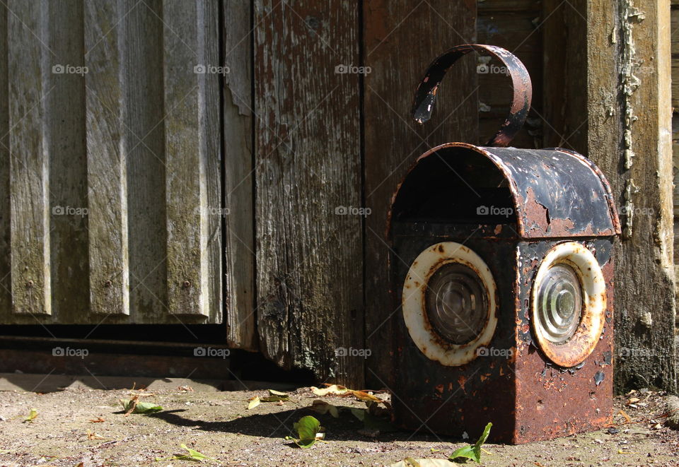 Rustic lantern.