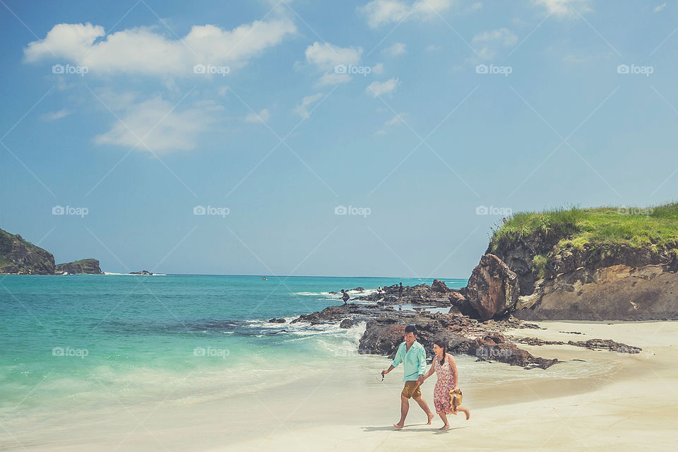 running in beach lombok