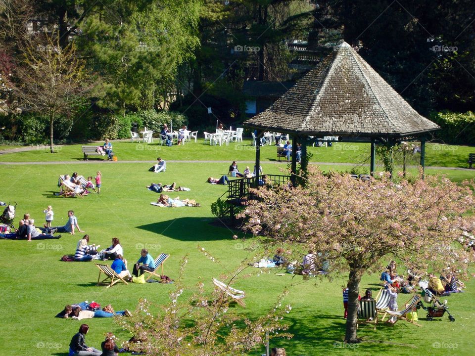 Springtime Relaxation. Relaxing in the park ...