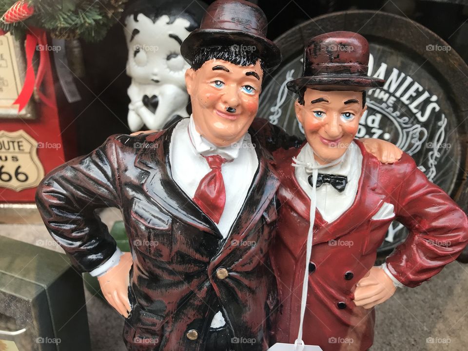 The hugely funny “Laurel and Hardy” massive icons of stage and screen gone by.