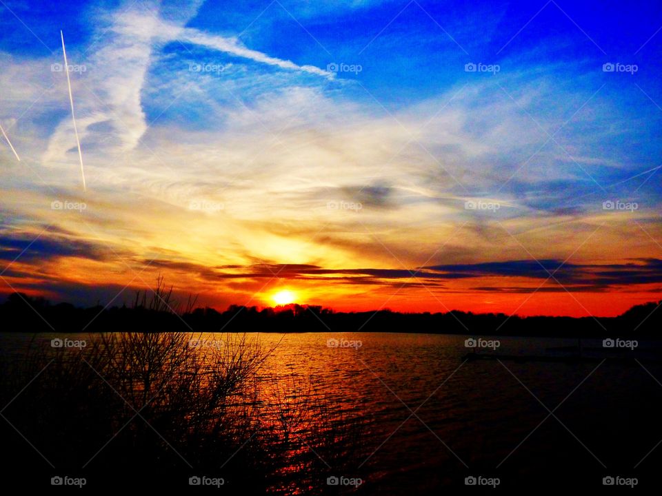 Beautiful lake and a beautiful sunset