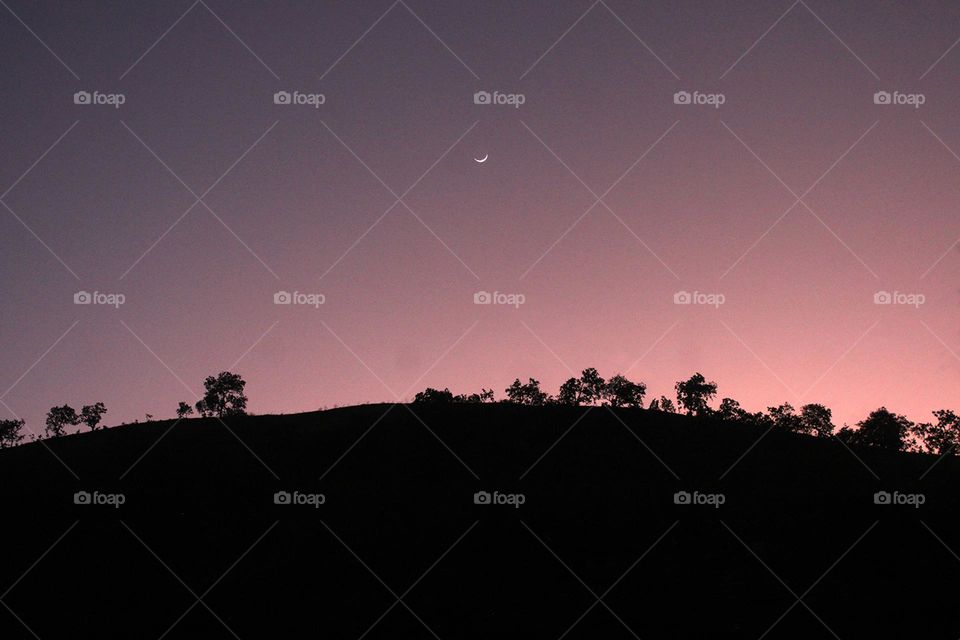 Sunset over Taurama Hill, Port Moresby, Papua New Guinea