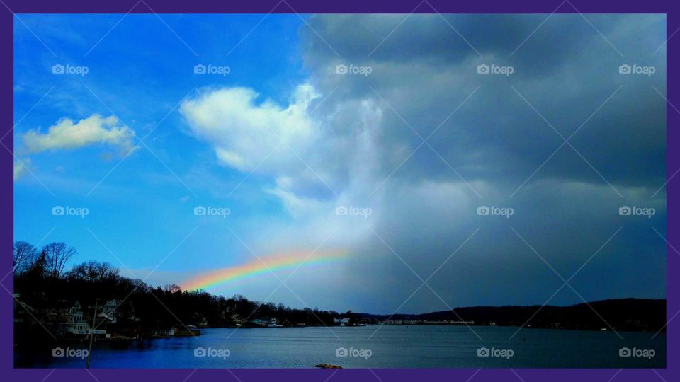 View of rainbow in cloud