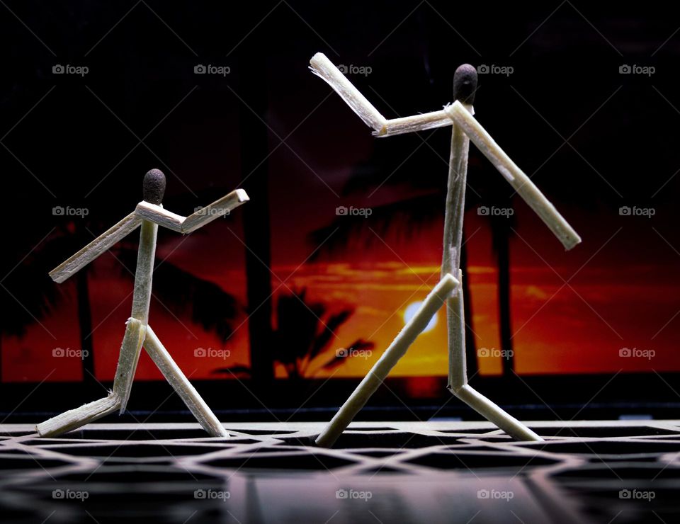 matchstick men walking figures