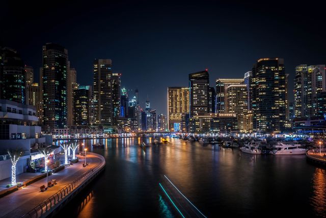 Dubai Marina Light Trail
