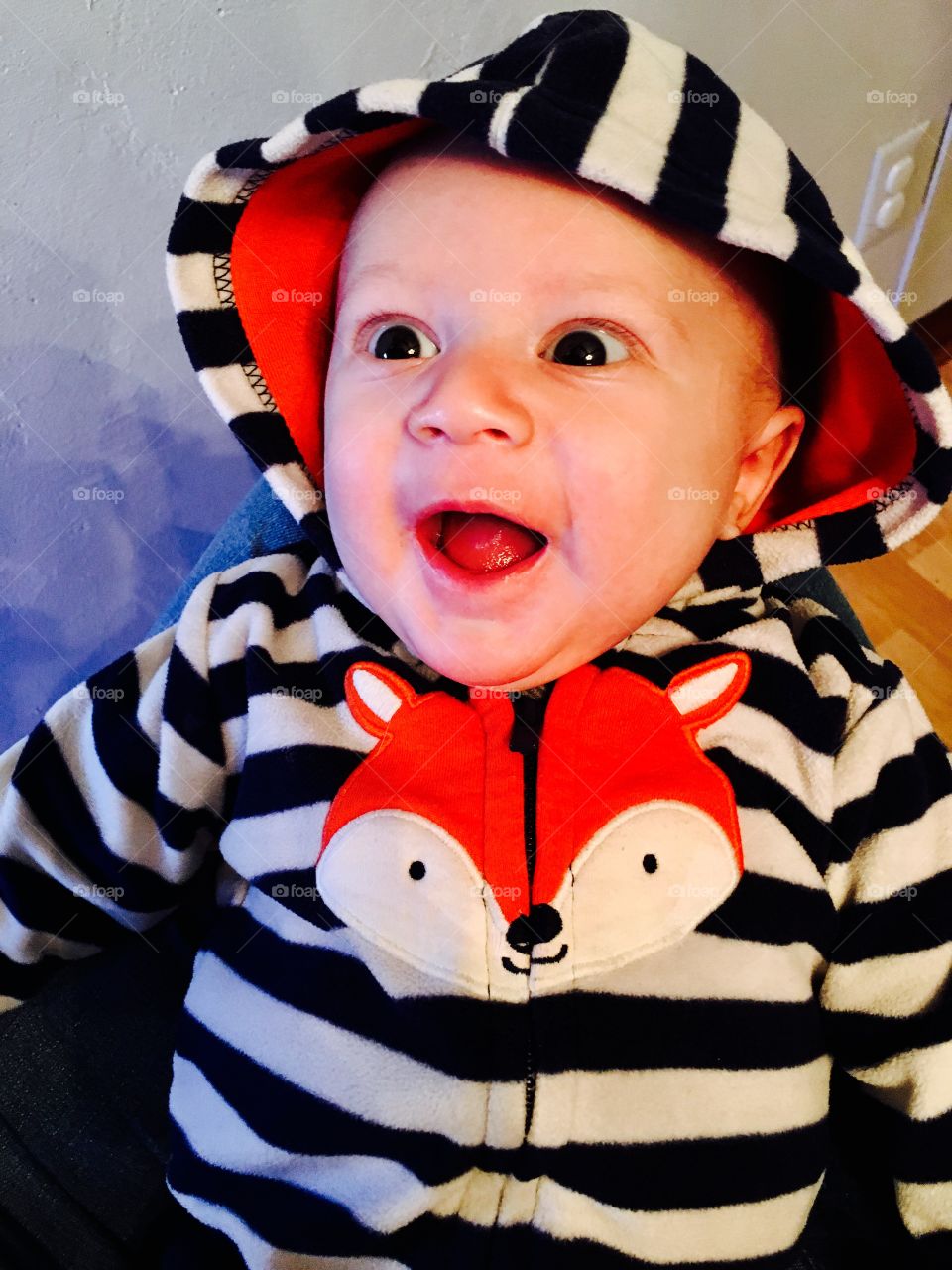 Close-up of a surprised toddler boy