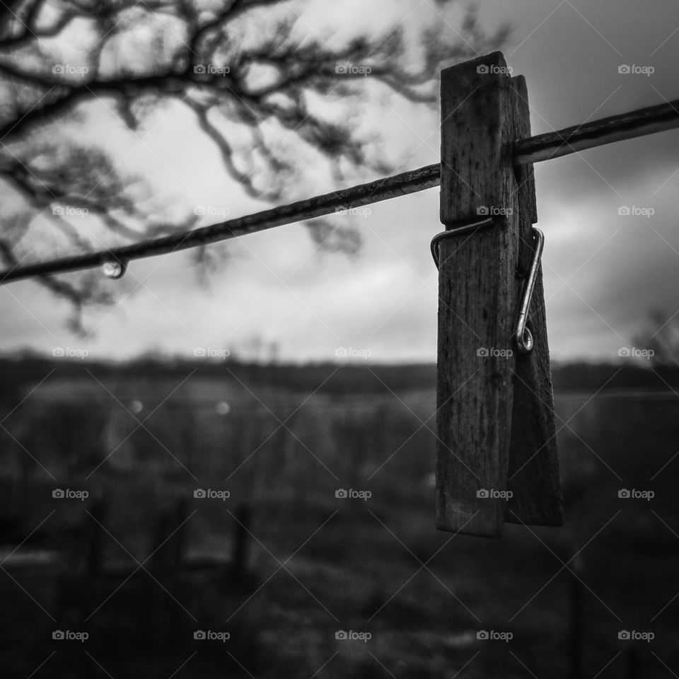 Wash day is over. One lone pin remains on the line. Evening has come and now it’s time for rest to get ready for another day of labor. 