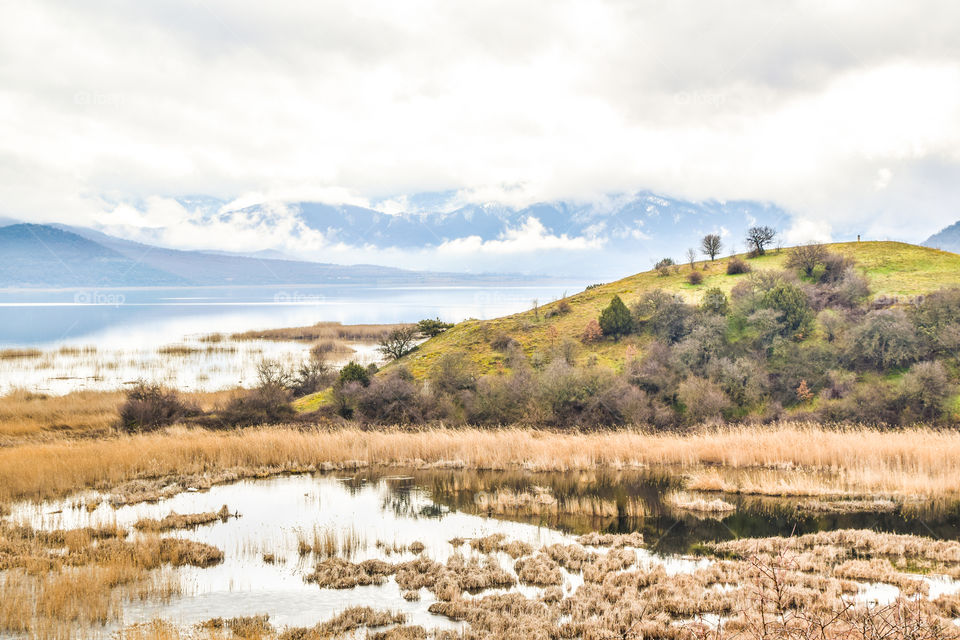 View of lake against sky