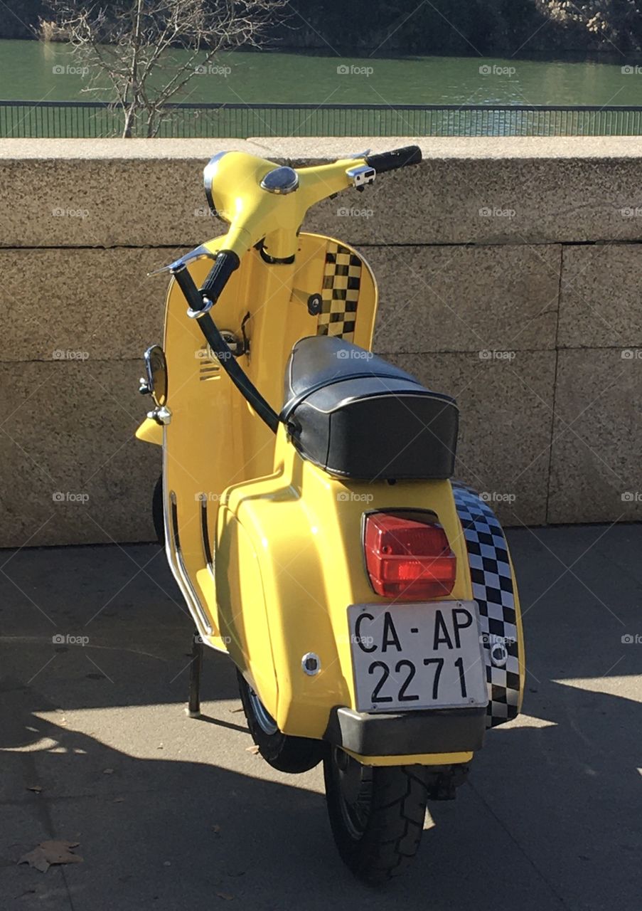 Yellow scooter