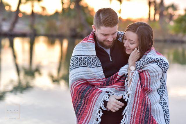 Cute couple in blanket