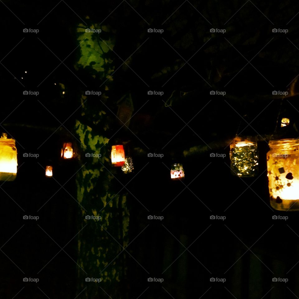 Homemade candle lanterns