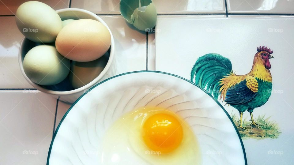 Farm Fresh Eggs in a Country Kitchen