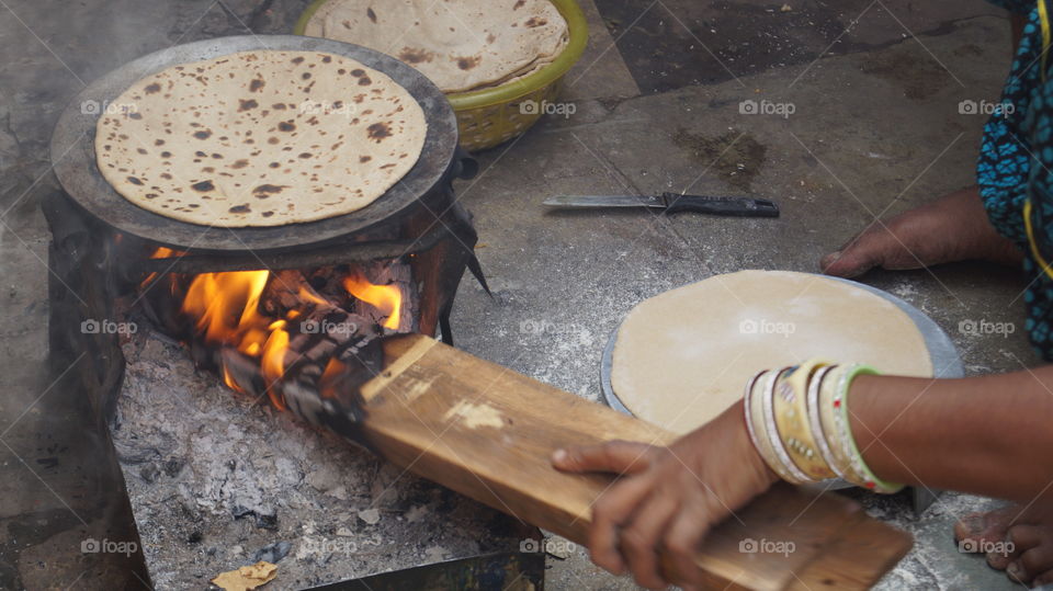 A woman preparing food