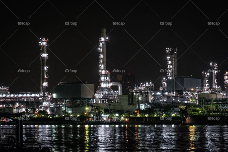 Oil Refinery plant .. beautiful light in the night