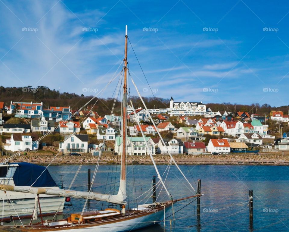 Let's go sailing. Harbor with sailingboats