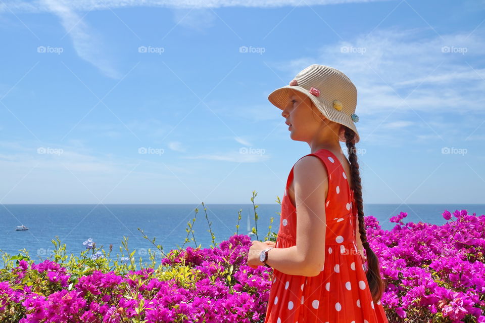 Girl looking at the sea