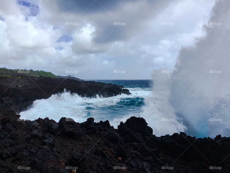 Big splash on a stormy day