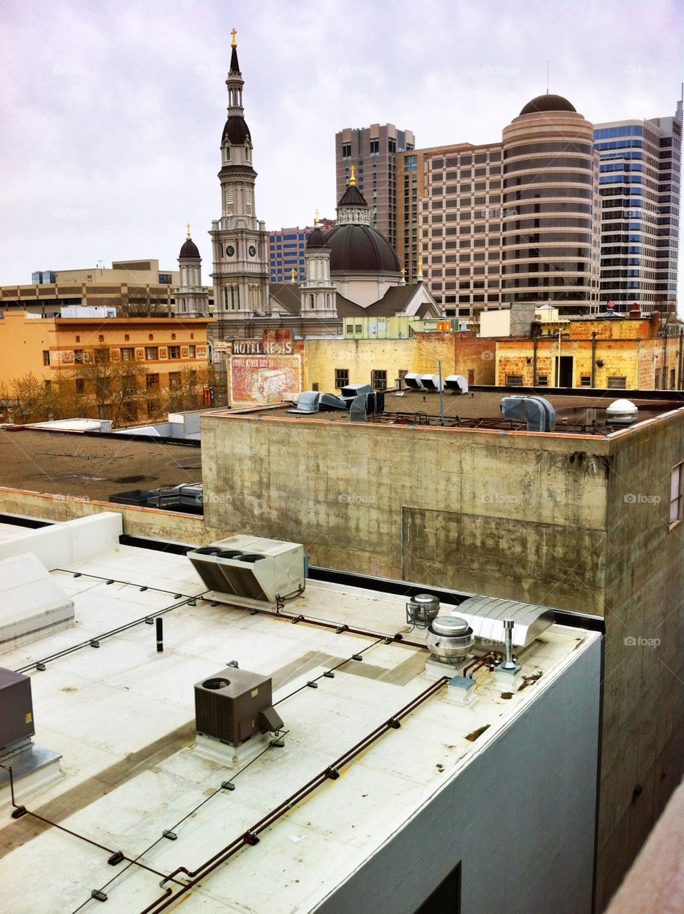 city buildings church skyline by gene916